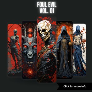 5 Excellent Quality Foul Evil Bookmark Sheets | DIY | Gift for Books Lovers | Printable Bookmarks | Digital | PNG Bookmark sublimation
