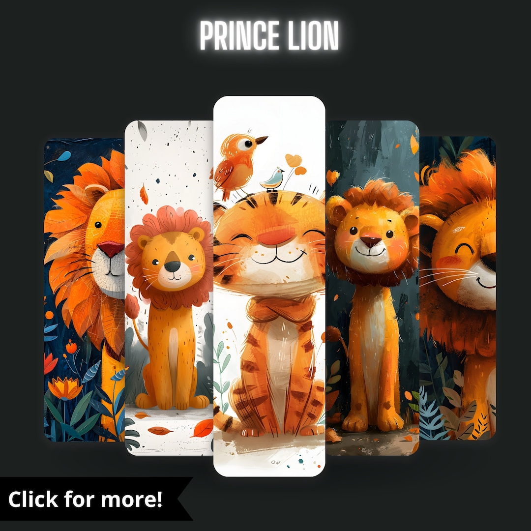 Lion Prince 5 Unique Bookmark Sheet Custom Bookmark PNG Smut Bookmark ...