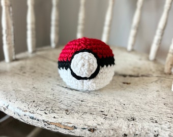 PRÊT À L'EXPÉDITION !!! Pokéball au crochet | Pokéball Amigurumi | Peluche Pokeball | 7 pouces