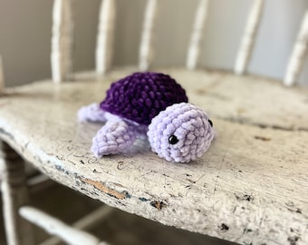Crochet Mini Sea Turtle | Amigurumi Sea Turtle | Turtle Plushie | 7 inch Stuffy