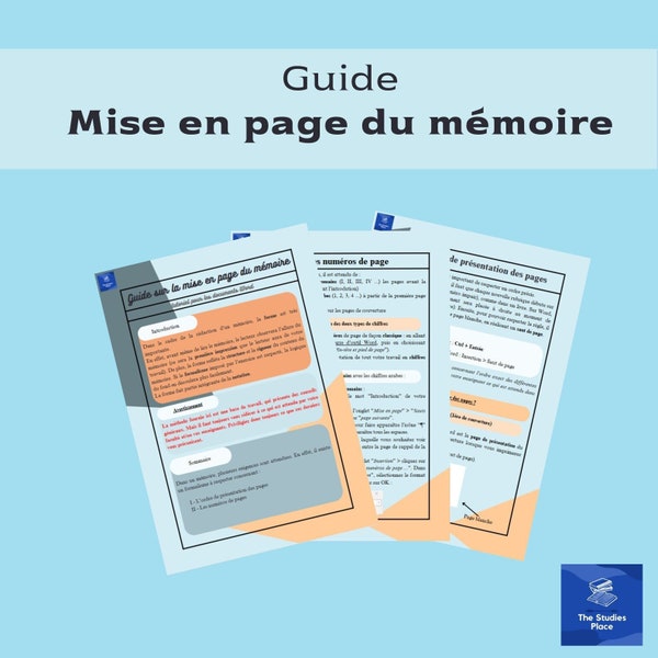 Guide sur la mise en page du mémoire