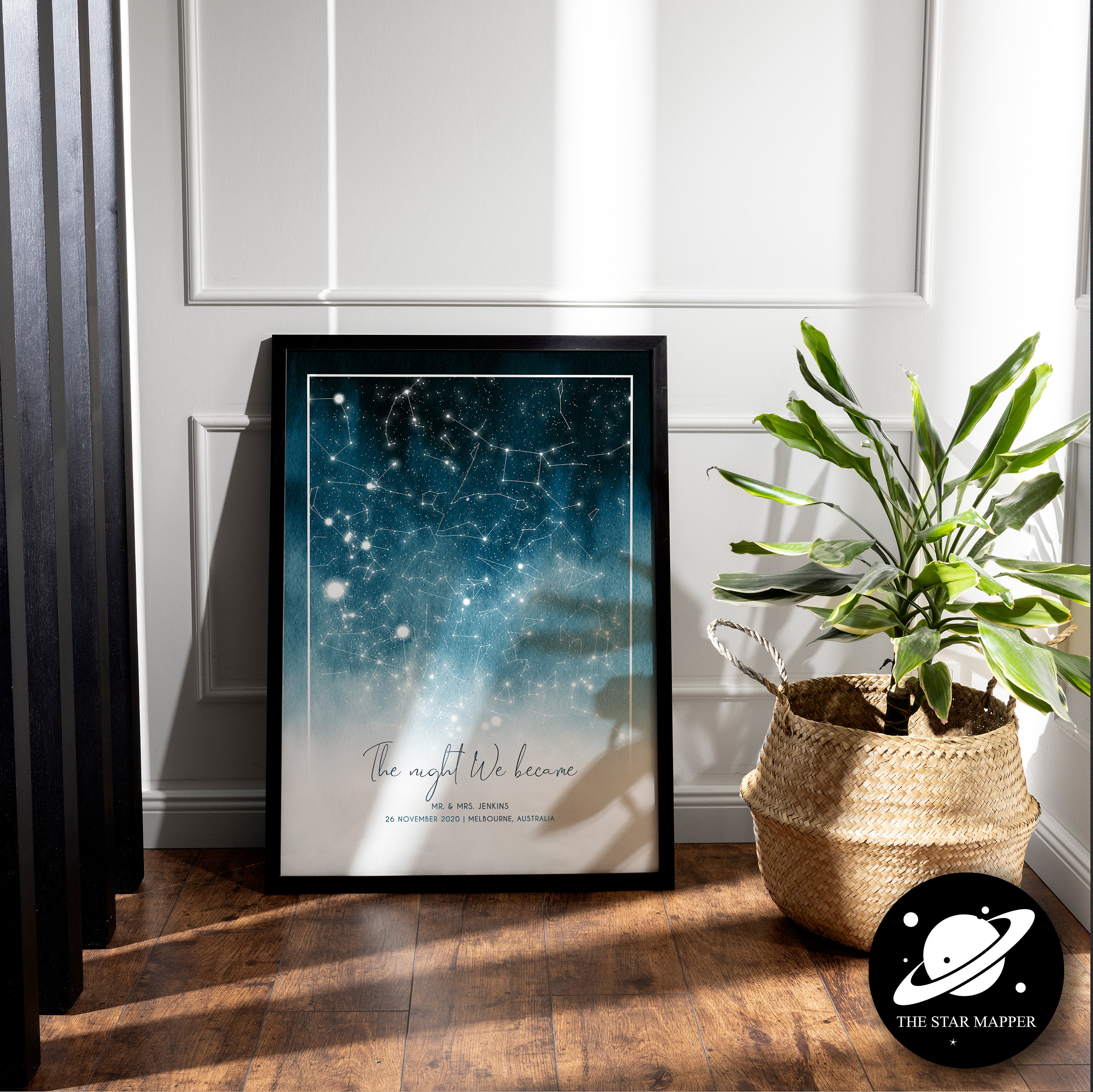 Printable Night Sky Map of Your Stars on Wedding Night Personalized ...