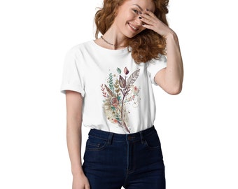 Unisex T-Shirt aus Bio-Baumwolle Boho Blumen