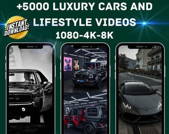 5000+ VIRAL Luxury and Sport Cars videos,High Quality, for Tiktok-Instagram-Youtube,Instant download,Free tiktok guide to go viral quickly