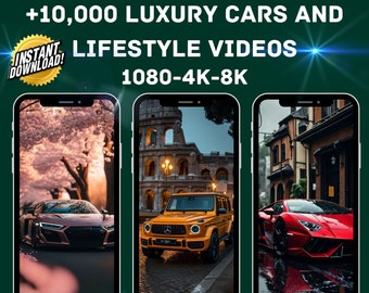 10,000+ VIRAL Luxury and Sport Cars videos,High Quality, for Tiktok-Instagram-Youtube,Instant download,Free tiktok guide to go viral quickly