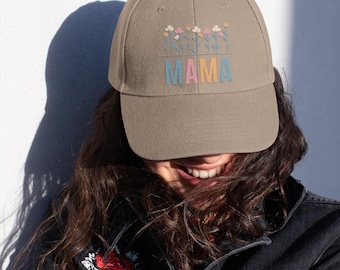 Floral Mama Hat – Embroidered Dad Cap, Adjustable Cotton Baseball Cap, Mom Gift