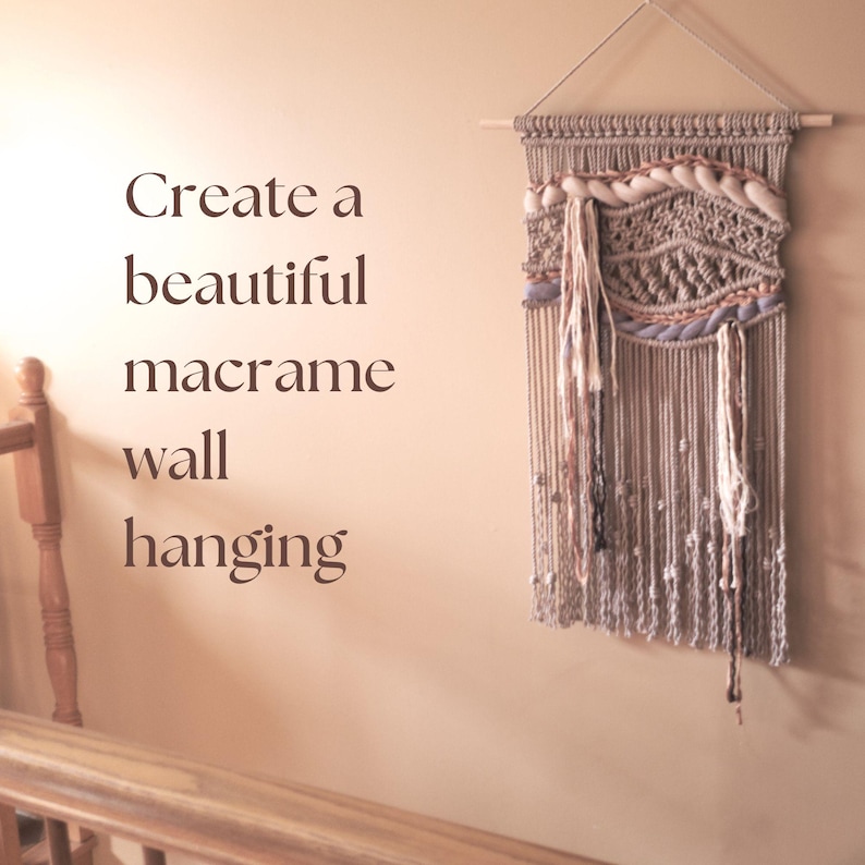 Macrame Wall Hanging Pattern: Step-by-Step Macrame Instructions for Beginners (Modern Macraweave Digital PDF Tutorial) image 2