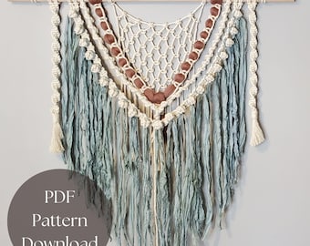 Macrame Wall Hanging Pattern: Beginner to Intermediate Step-by-Step Macrame (PDF Tutorial with Photos)