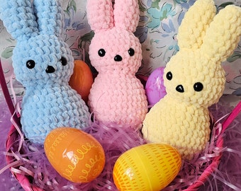 PATTERN Bunny Peep Plushie Easter Easter Basket Stuffer Stuffed Bunny Easter Bunny Crochet now available with pictures