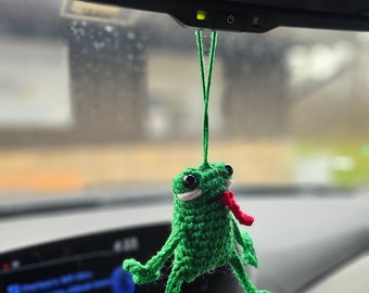 Crochet Leggy Froggy Handmade Plushie Car Decor Keychain Amigurumi Frog Keychain Crochet Keychain