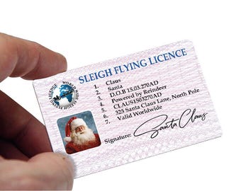 Santa Sleigh Flying Licence – Fun Christmas Novelty Card for Kids & Adults