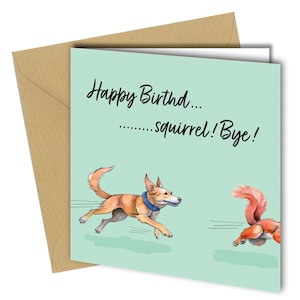 Carte d'anniversaire drôle de chien écureuil / joyeux anniversaire / ami #1607