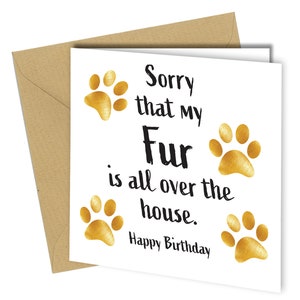 Carte d'anniversaire en fourrure partout dans la maison du chien ou du chat | Empreintes de pattes | Maman chien | Papa chien | Extrait du Furbaby #331