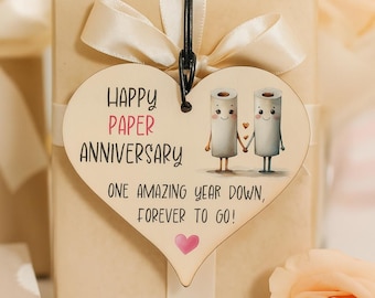 Paper Anniversary Gift 1 Year Hanging Heart Decoration Couple Keepsake Romantic Love Plaque - 1930