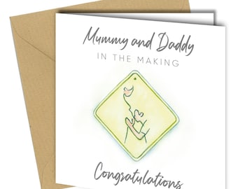Pregnancy Congratulations Card: Mummy and Daddy in the Making Personalised