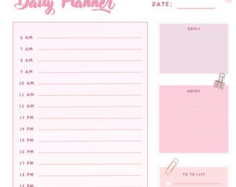 Pink Kawaii Daily Planner Template: Goodnotes, Notability (Digital Download)