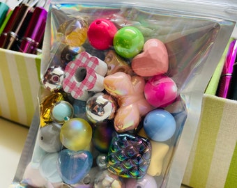 Beadable Pen Kit with Mixed Beads: DIY Craft Set