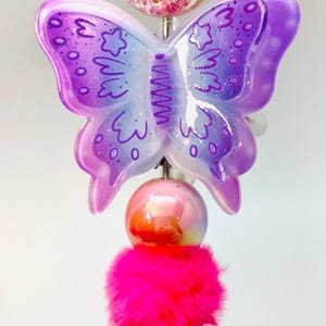 Butterfly Garden Beaded Pen: Ombre Rhinestone, Flower & Fluffy Bead