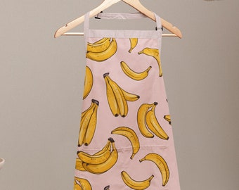 Fun Banana Pink Apron, Unique Gift Idea for Anyone, Surprise for Loved One