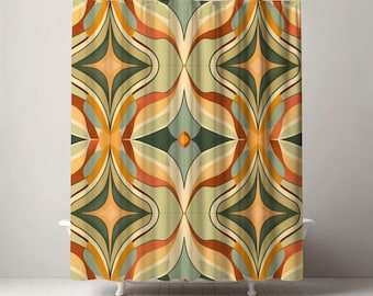 Retro Shower Curtain - Warm Tones