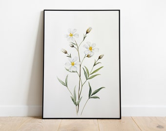 WildFlower Print, Watercolour Flower Poster, Neutral Botanical Printable Wall Art, Spring Decor, Flowers Lovers Gift, Digital Download, #20