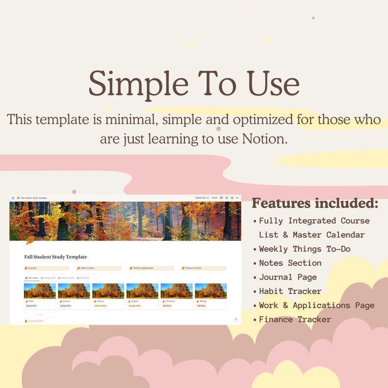 Fall Notion Template Notion Life Planner Notion Student Planner Fall Notion Template Notion Life Planner Notion Student Planner