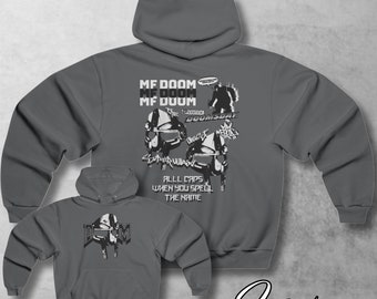 MF Doom Hoodie, Madvillain Metal Face Sweatshirt, Rapper MF DOOM Mask Graphic Printed Hoodie