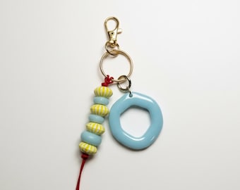 Porte-clés Beach Baby - Résine faite main et breloque vintage en perles