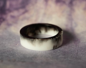 Black and White Ring, Resin Ring, One of a Kind Ring, Resin Jewelry