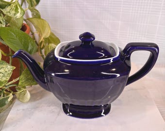 Vintage Hall China "Los Angeles" Cobalt Blue Teapot, 6 cup