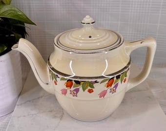 Vintage Hall China "Crocus" Pattern Drip-O-Lator Teapot / Coffee Pot