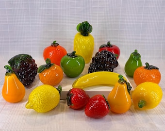 Vintage Murano Style Hand-Blown Glass Fruit - Choice of 16- SOLD INDIVIDUALLY