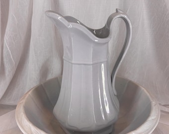 T&R Boote Ironstone Pitcher and Basin set, 1800s era, Victorian