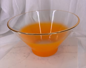 Vibrant Mid-Century Blendo Orange Ombré Serving Bowl