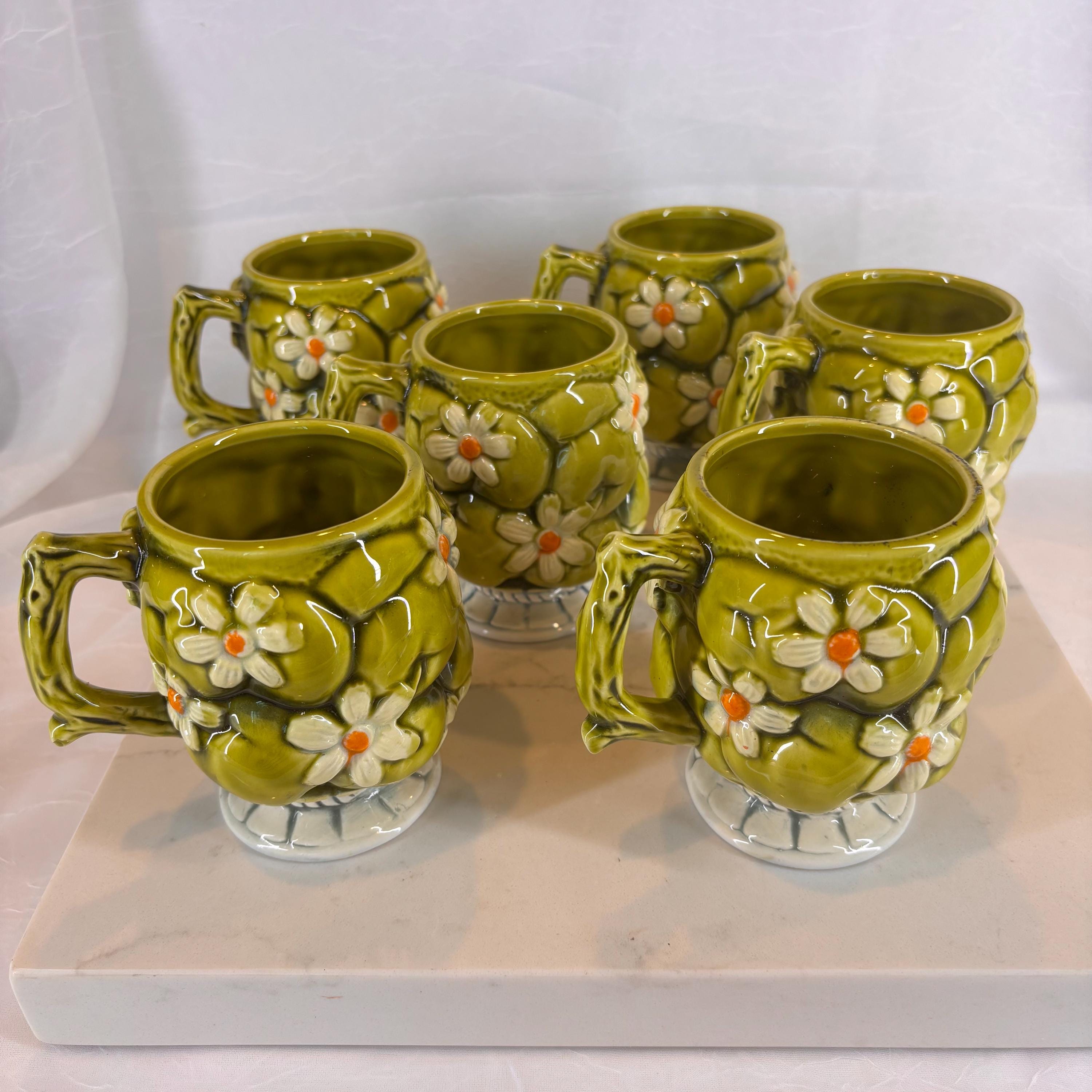 Vintage Japanese Avocado Green Mug - Etsy