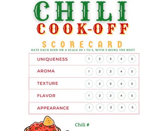 Chili Cook-Off Scorecard