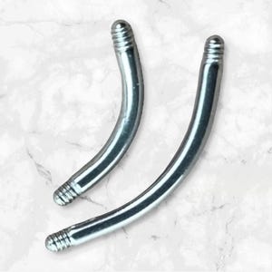 12g Externally Threaded Curved Barbell Surgical Steel Body Piercing Belly Button VCH Prince Albert PA Jewelry Supplies 3/8” 1/2” 5/8” Bars