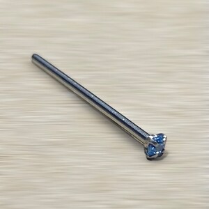 AQUAMARINE Nose Pin Bendable 18g 3/4” Prong - Cut to Length - Monroe Labret Bar