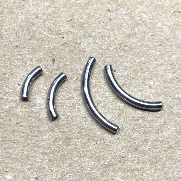 14g Internally Threaded Curved VCH or Belly Button HCH Prince Albert Barbell - TITANIUM Body Piercing Jewelry Supplies 1/4" to 5/8” Bars