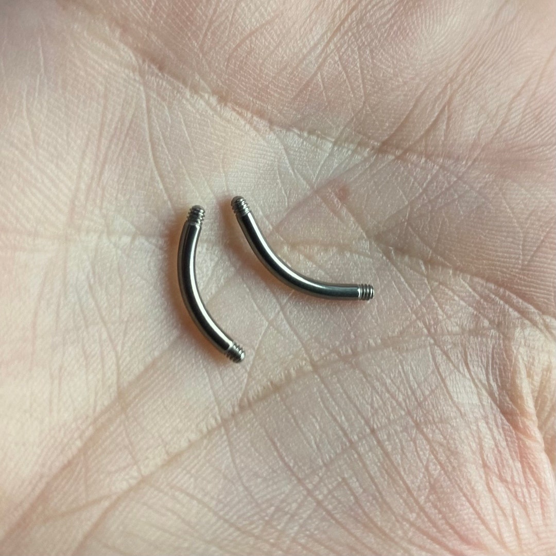 16g Externally Threaded Curved Banana Barbell Body SURGICAL STEEL