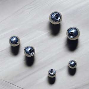 Set of 2 - 3mm 4mm 5mm TITANIUM Ball Ends - Fits 14g 12g 10g 8g External Thread Bar Barbell Nut Ball End - Piercing Jewelry Supplies
