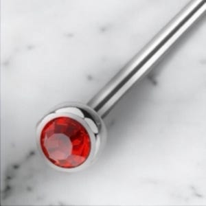 RED Nose Pin 20g 18g 3/4” Bendable / Cut to Length - Monroe Stud Labret Bar