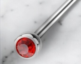 RED Nose Pin 20g 18g 3/4” Bendable / Cut to Length - Monroe Stud Labret Bar