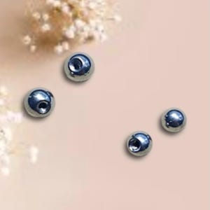 Set of 2 - 3mm or 4mm Surgical Steel Ball Ends - For 18g or 16g Externally Threaded Bars Barbell End Eyebrow VCH HCH Belly Piercing Supplies