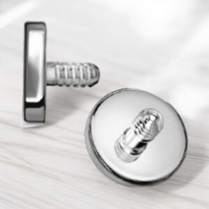 Set of 2 Flat Top 4mm TITANIUM Ends - 14g 12g Bars - Internally Threaded Barbell Nut Ball End - Body Piercing Jewelry Supplies