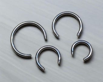 14g Horseshoe Barbell 5/16” to 5/8” Circular Bars VCH HCH Belly Ear