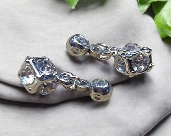 Set of Double Dimple Crystal Captive Pressure Bead w/ Dangle for Any Gauge