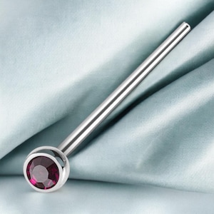 PURPLE Nose Pin 20g 18g 3/4” Bendable / Cut to Length - Monroe Stud Labret Bar