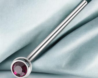 PURPLE Nose Pin 20g 18g 3/4” Bendable / Cut to Length - Monroe Stud Labret Bar
