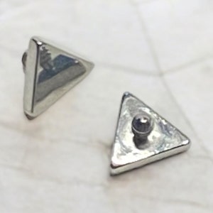 Set of 2 Flat TRIANGLE 4mm TITANIUM Ends - 14g 12g Internally Threaded Barbell Nut Bar End - Replacement Body Piercing Jewelry Supplies